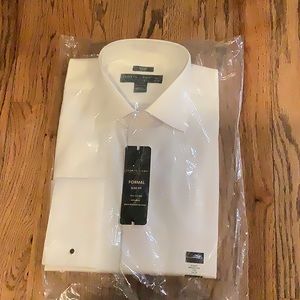 Pronto uomo white slim fit mens shirt